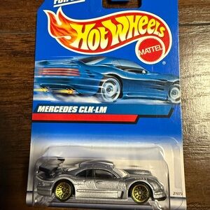 Hot Wheels Mercedes CLK-LM Toy Car - Silver and Gold Rims 1999 First Edition